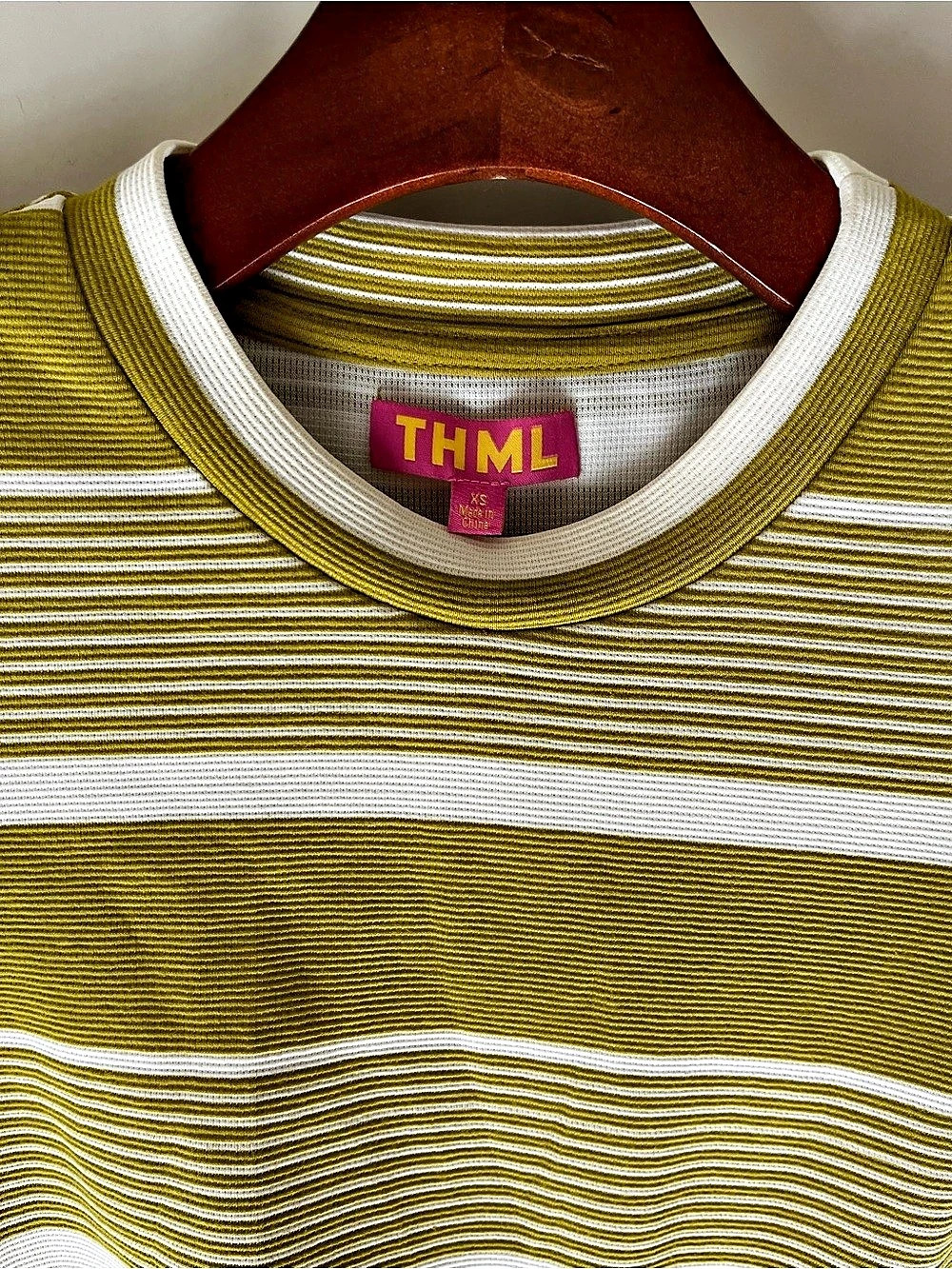 THML Striped Twist Front Dress in Green & White Size XS Like New